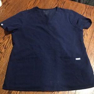 Figs navy blue three pocket scrub top size medium